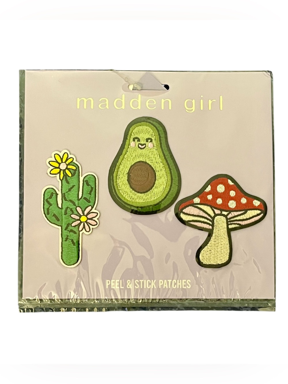Madden Girl Peel & Stick Patch Set | Cactus, Avocado & Mushroom